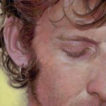 acrylic on sandpaper|Private Collection|5 ¾" x 3 ¾" image; 9" x 12" board|mounted on board|WILSON (Detail)|2005